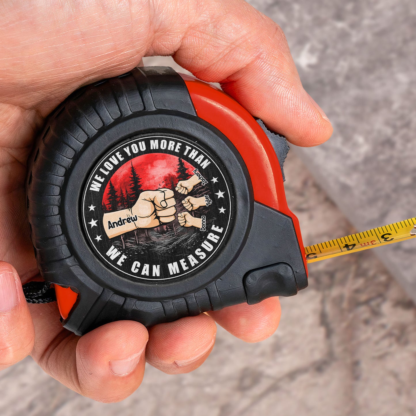 We Love You More Than We Can Measure - Personalized Tape Measure