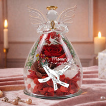 Mother's Day Gifts, We Love You Mother's Day Gift For Wife, Mom, Grandma - Personalized Flower In Glass Angel Figurines