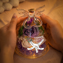 Mother's Day Gifts, We Love You Mother's Day Gift For Wife, Mom, Grandma - Personalized Flower In Glass Angel Figurines
