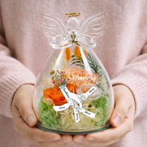 Mother's Day Gifts, We Love You Mother's Day Gift For Wife, Mom, Grandma - Personalized Flower In Glass Angel Figurines