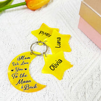 We Love You To The Moon And Back - Personalized Acrylic Keychain