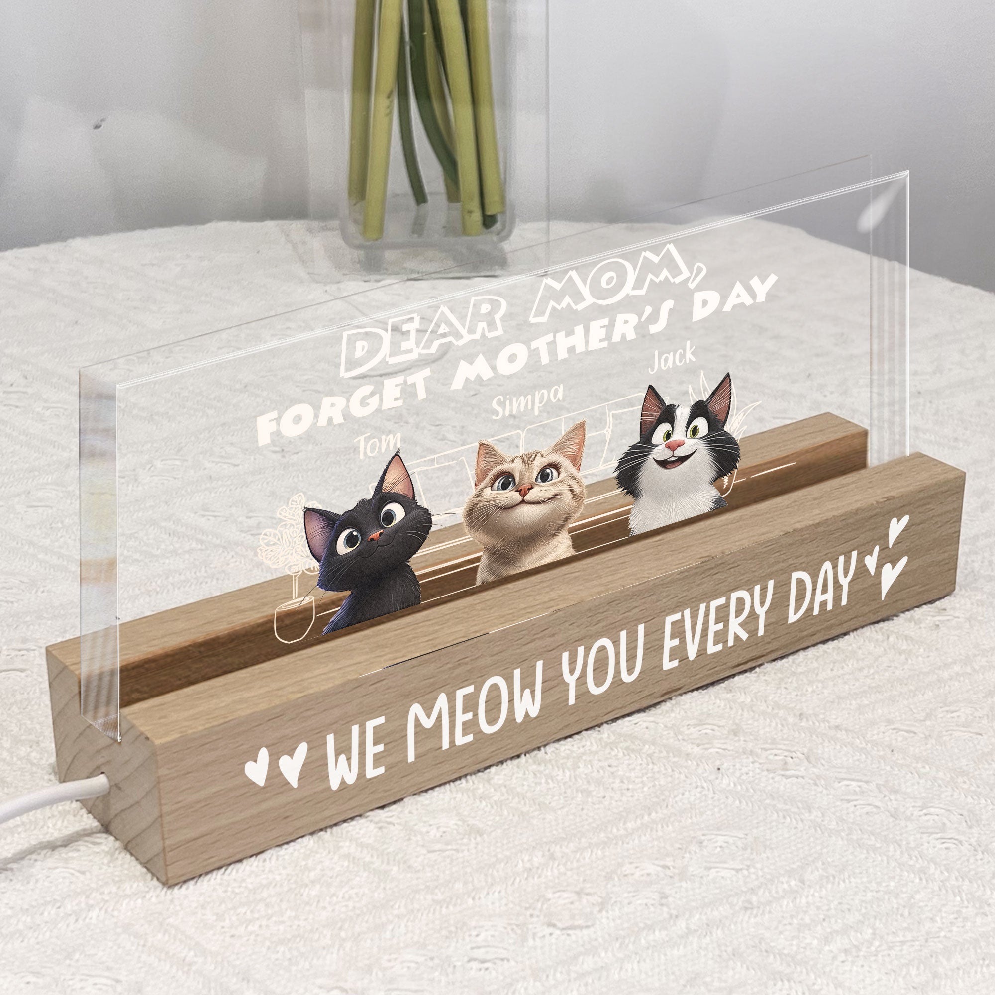 We Meow You Every Day - Personalized LED Night Light