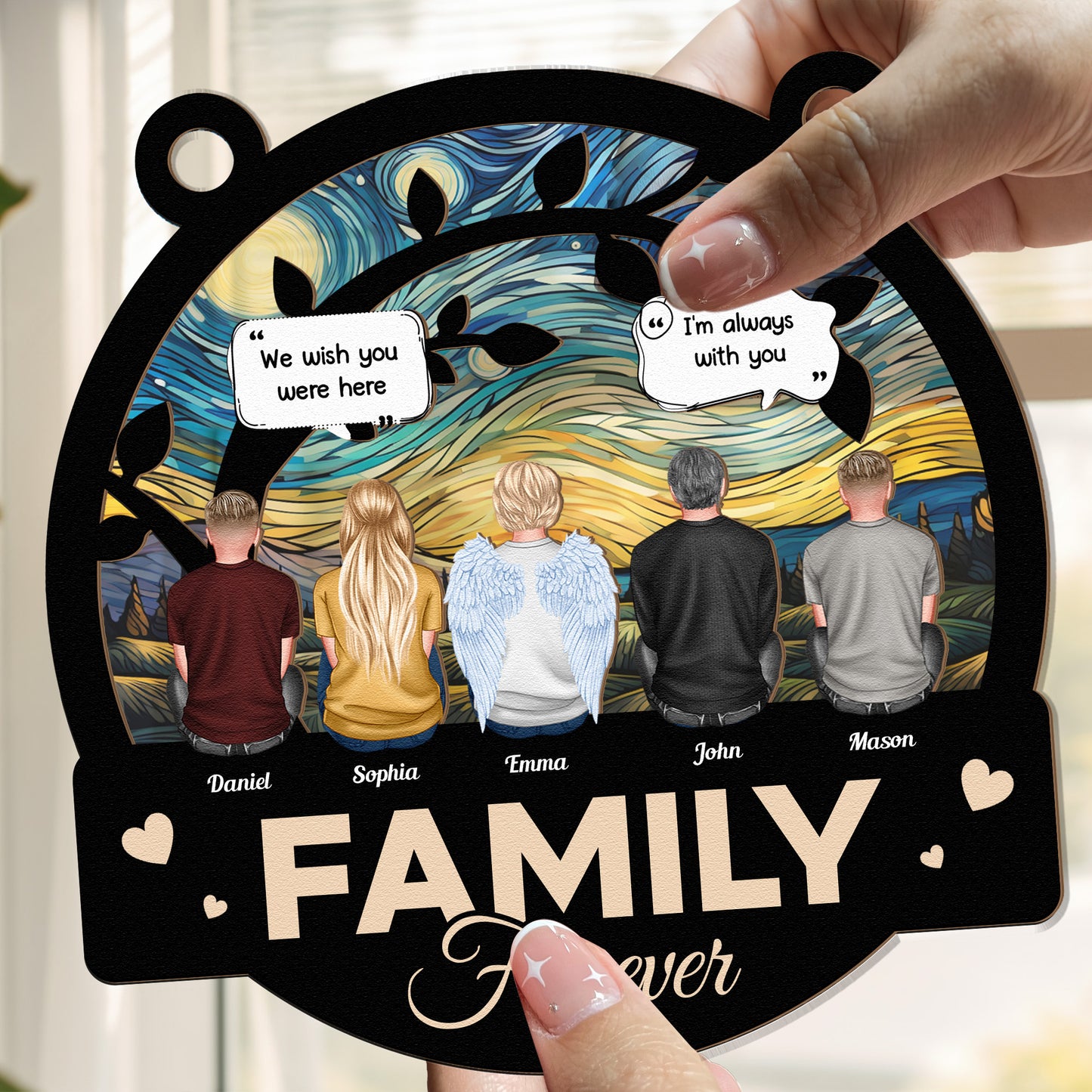 We Miss You I'm Always With You - Personalized Window Hanging Suncatcher Ornament