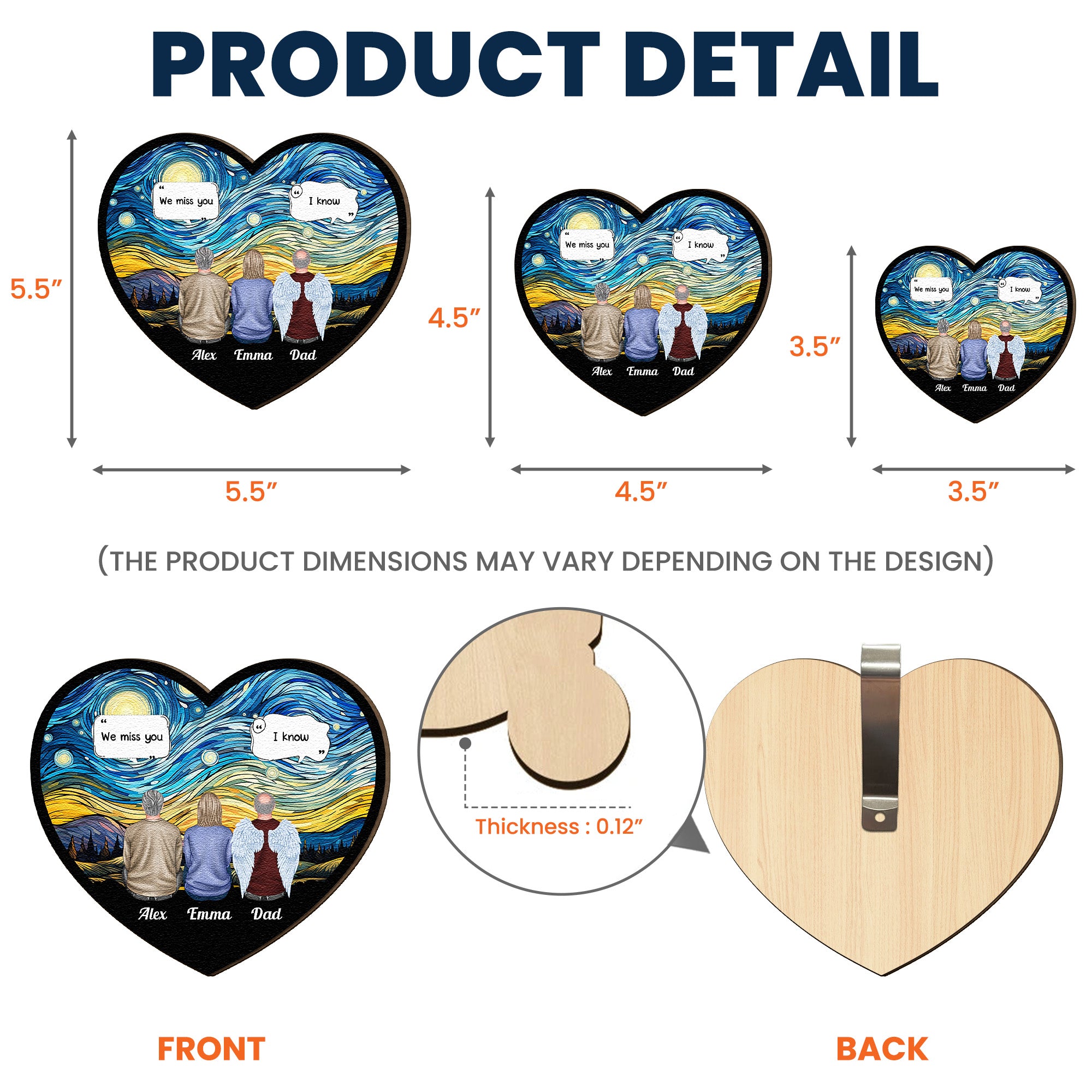 We Miss You I'm Always With You - Personalized Wooden Car Visor