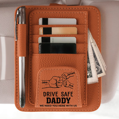 We Need You Here With Us - Personalized Leather Car Visor Organizer