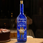 We Never Walk Alone - Personalized Blue Bottle Lamp