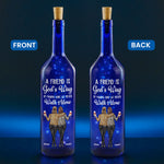 We Never Walk Alone - Personalized Blue Bottle Lamp