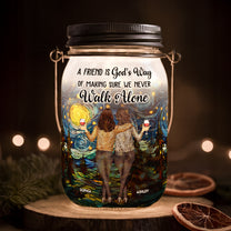 We Never Walk Alone - Personalized Solar Mason Jar Light