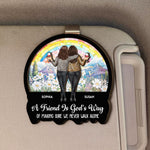We Never Walk Alone - Personalized Wooden Car Visor Clip