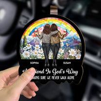 We Never Walk Alone - Personalized Wooden Car Visor Clip