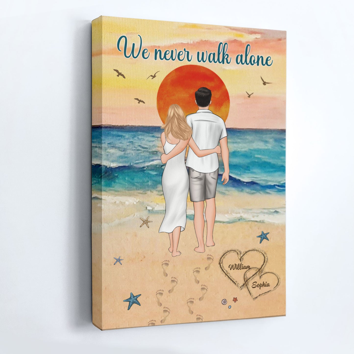 We Never Walk Alone - Personalized Wrapped Canvas
