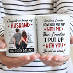 We Put Up With Each Other - Personalized Mug