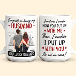 We Put Up With Each Other - Personalized Mug