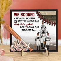 We Scored A Home Run Baseball Dad - Personalized Wooden Plaque