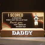 We Scored A Home Run Dad Gift Baseball Dad - Personalized LED Night Light