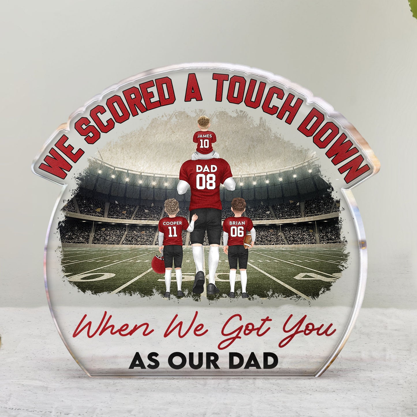 We Scored A Touch Down - Personalized Acrylic Plaque