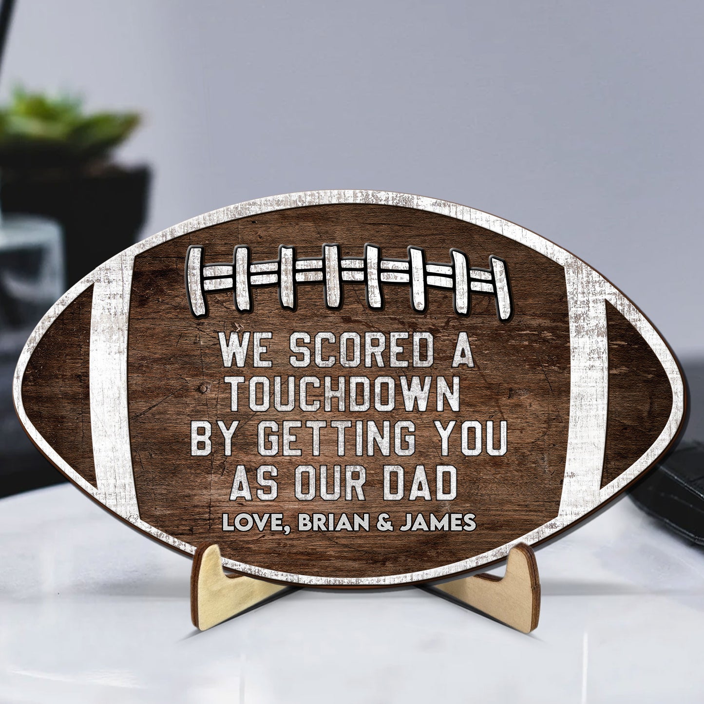We Scored A Touchdown - Personalized Wooden Plaque