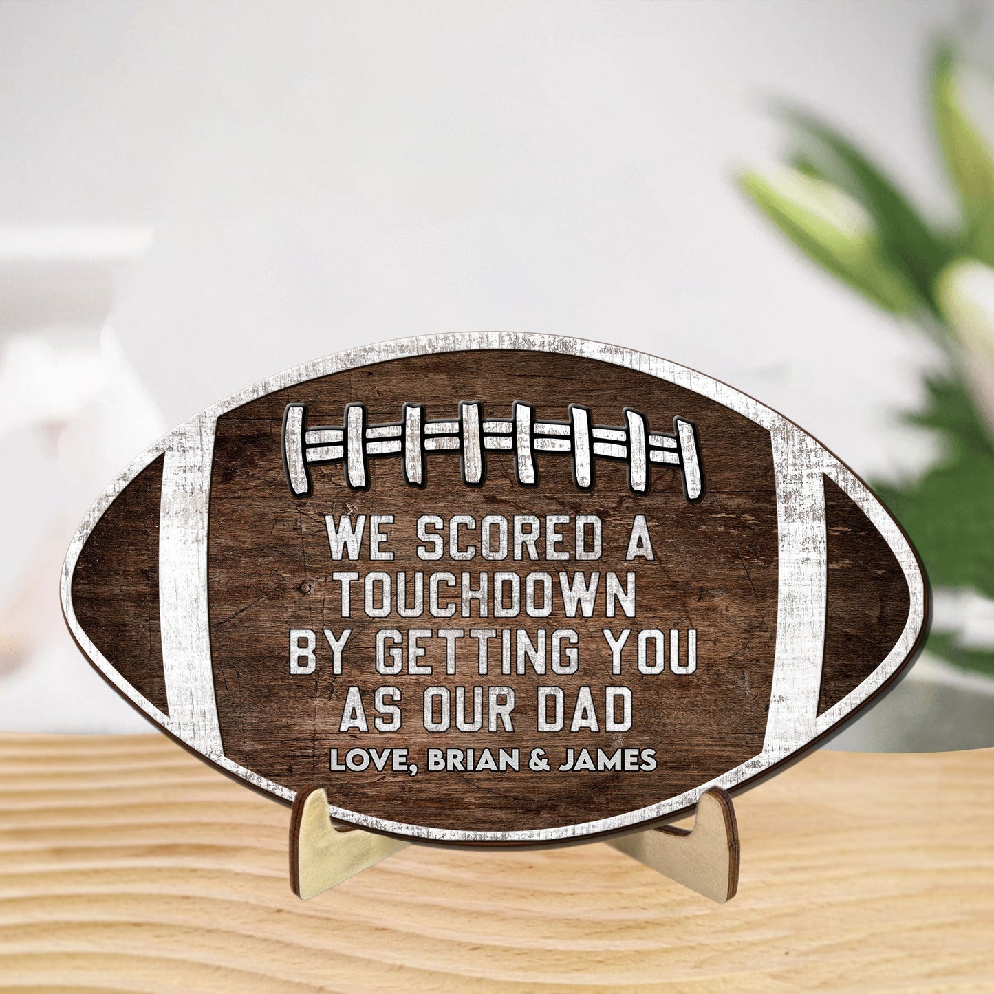 We Scored A Touchdown - Personalized Wooden Plaque