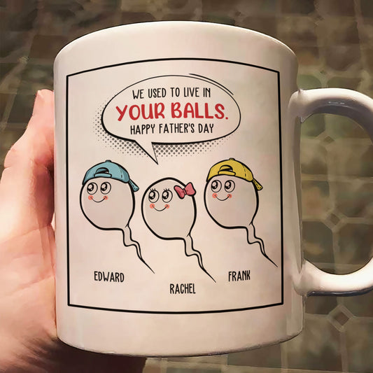 We Used To Live In Your Balls Father's Day Gift - Personalized Mug