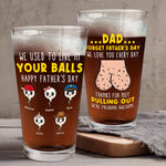 We Used To Live In Your Balls Funny - Personalized Beer Glass