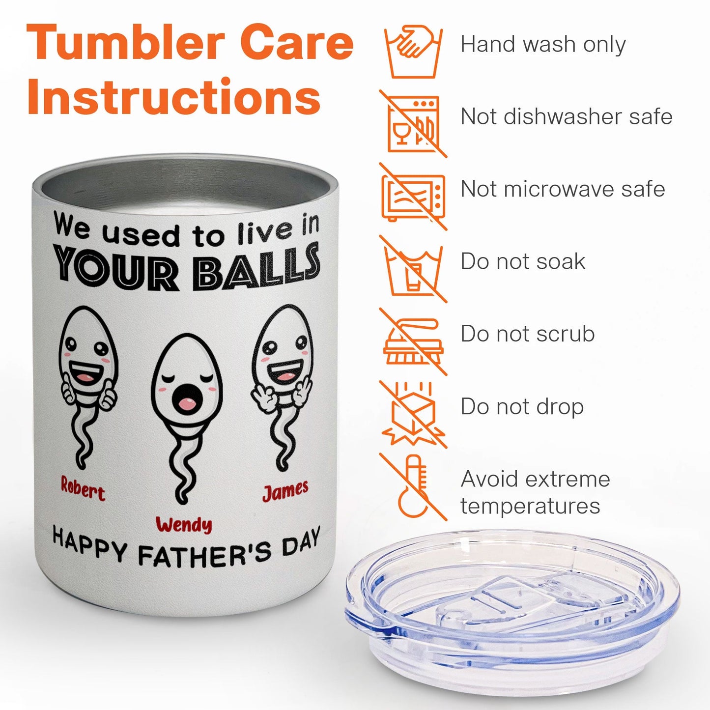 We Used To Live In Your Balls Papa - Personalized 10oz Lowball Tumbler