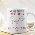 We Used To Lived In Your Balls Happy Father's Day 2026 - Personalized Mug