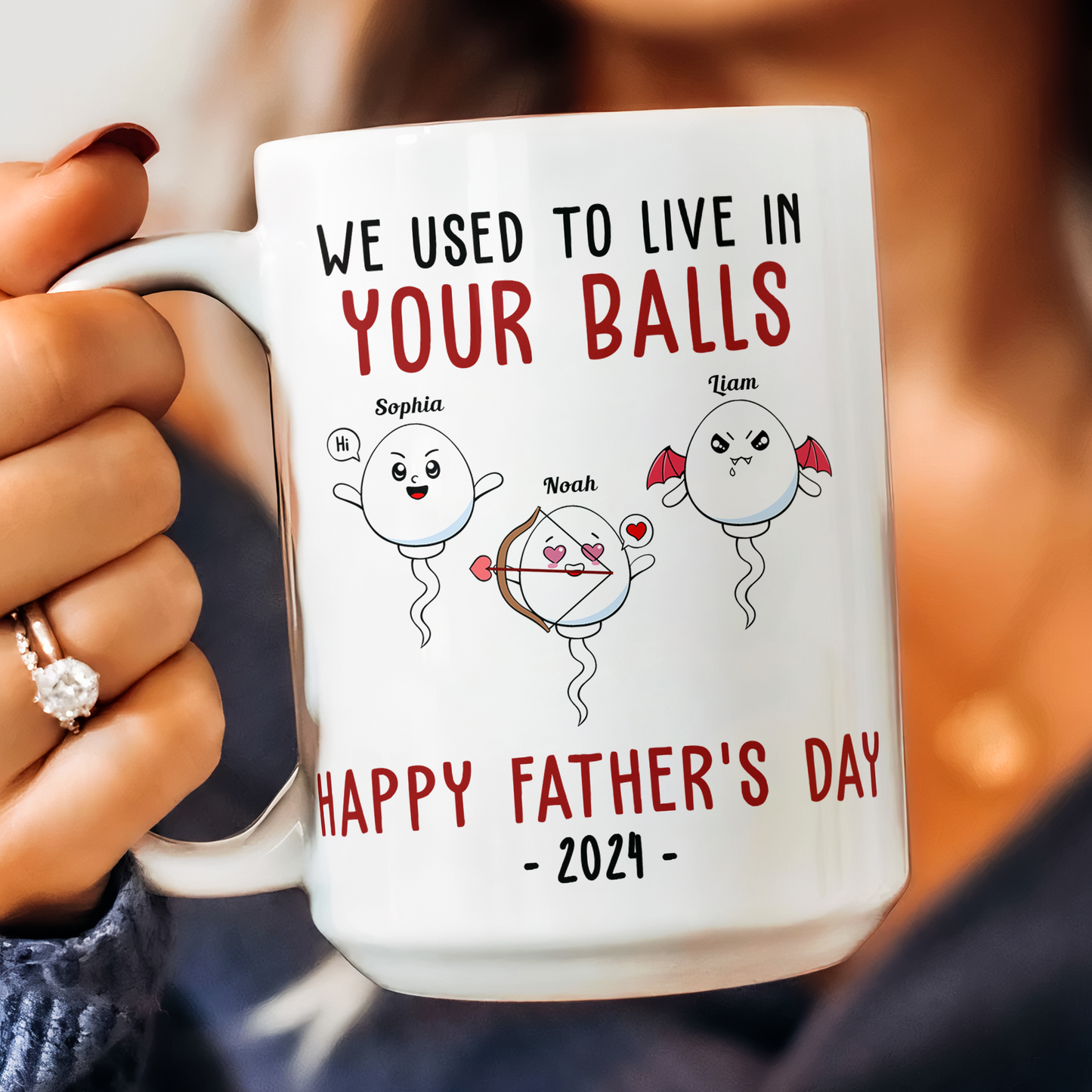 We Used To Lived In Your Balls Happy Father's Day 2024 - Personalized Mug