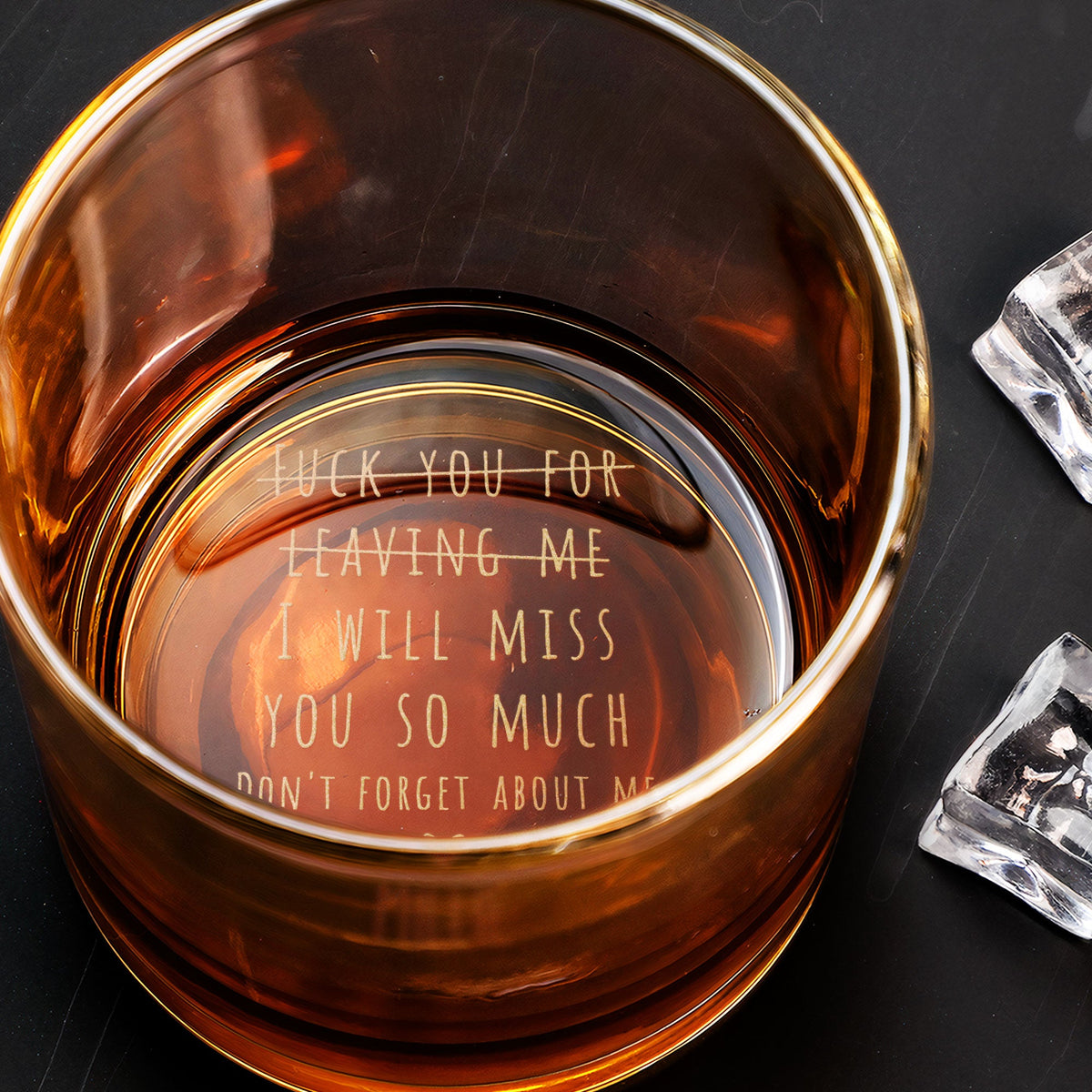 We Will Miss You So Much Funny - Personalized Engraved Whiskey Glass ...