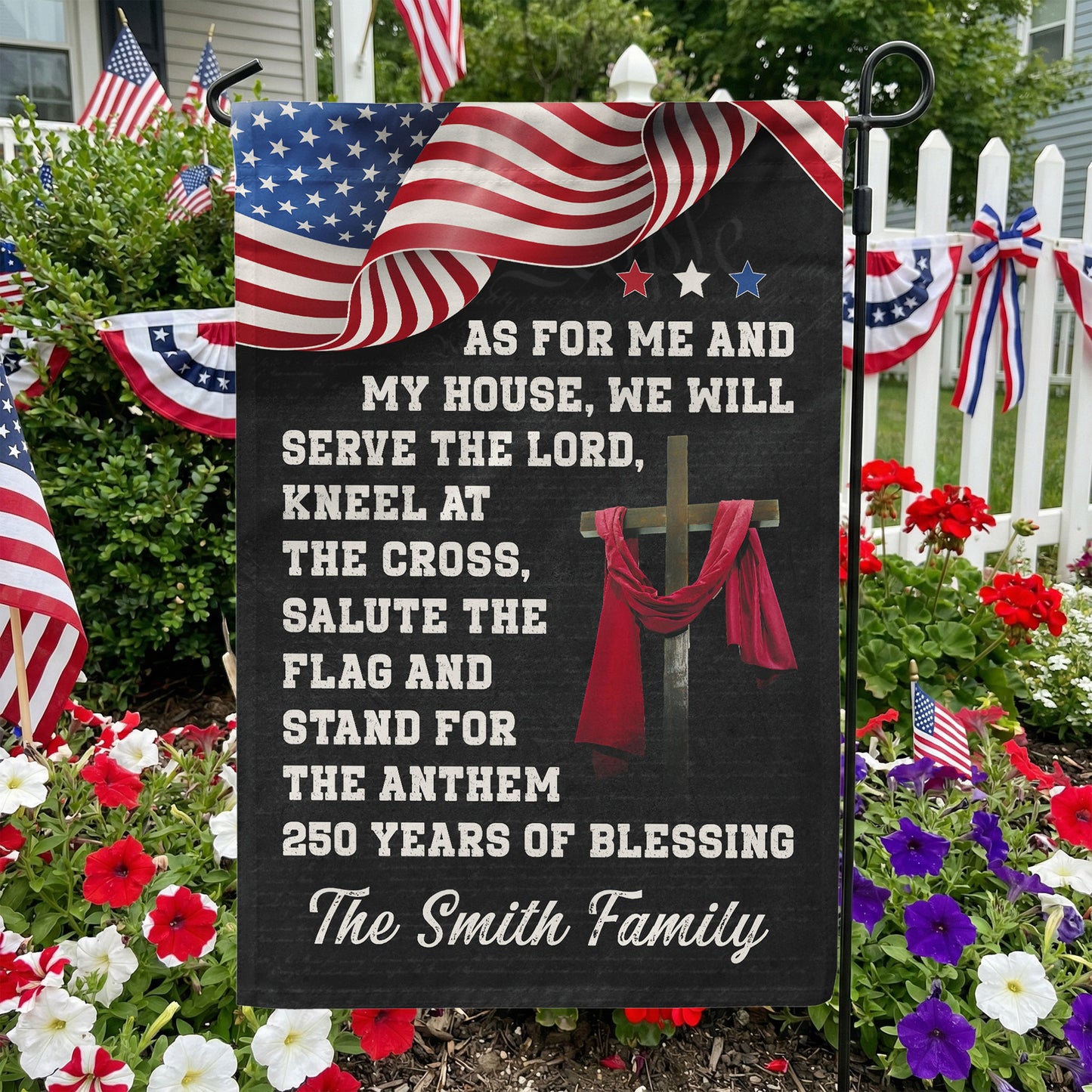 We Will Serve The Lord - Personalized Flag