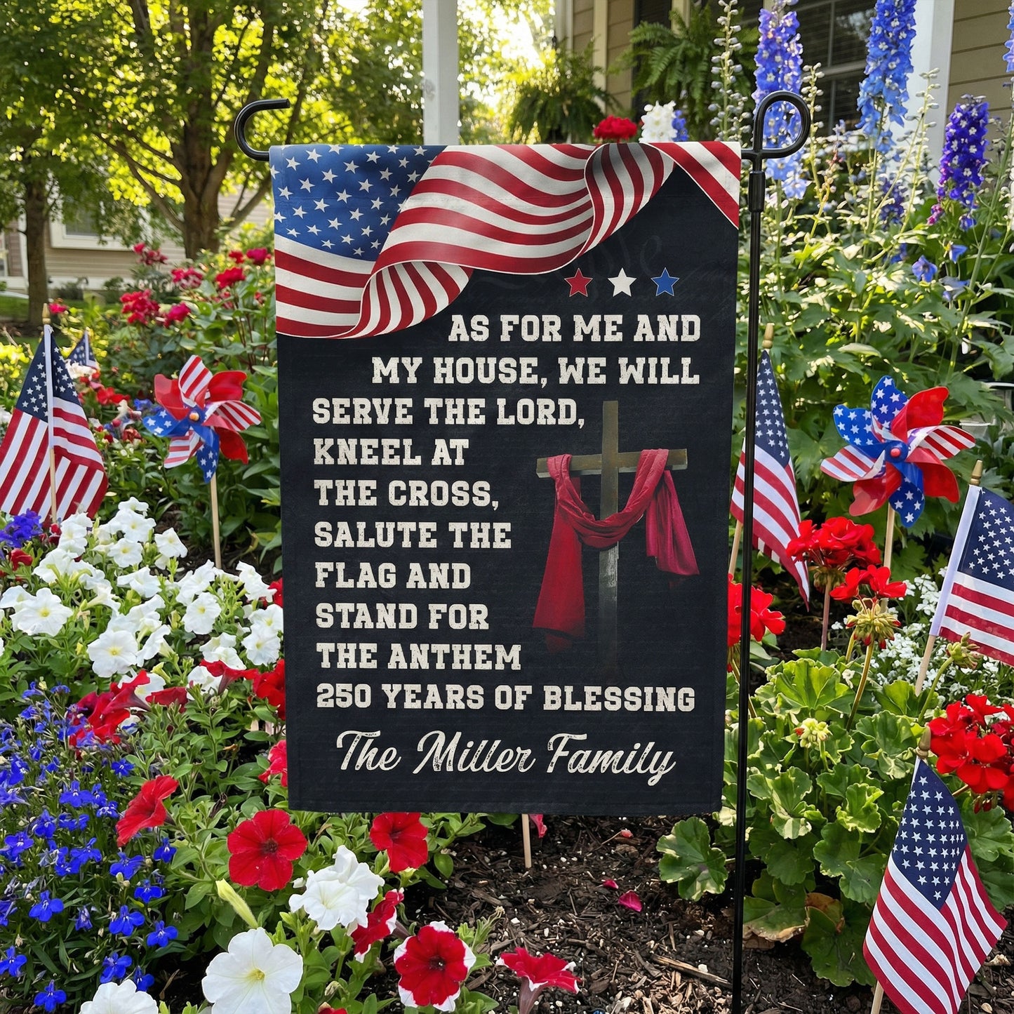 We Will Serve The Lord - Personalized Flag