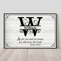 We Will Serve The Lord With Initials Of Family Name - Personalized Poster