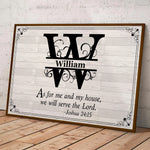We Will Serve The Lord With Initials Of Family Name - Personalized Poster