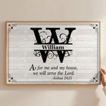We Will Serve The Lord With Initials Of Family Name - Personalized Poster