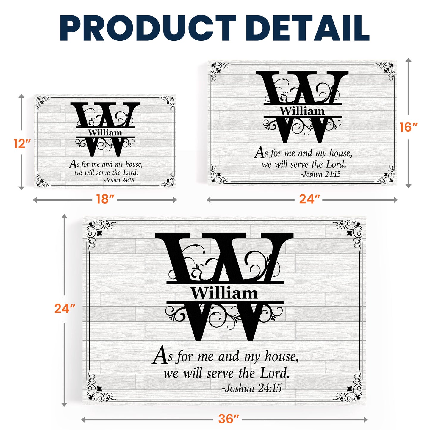 We Will Serve The Lord With Initials Of Family Name - Personalized Poster