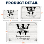 We Will Serve The Lord With Initials Of Family Name - Personalized Poster