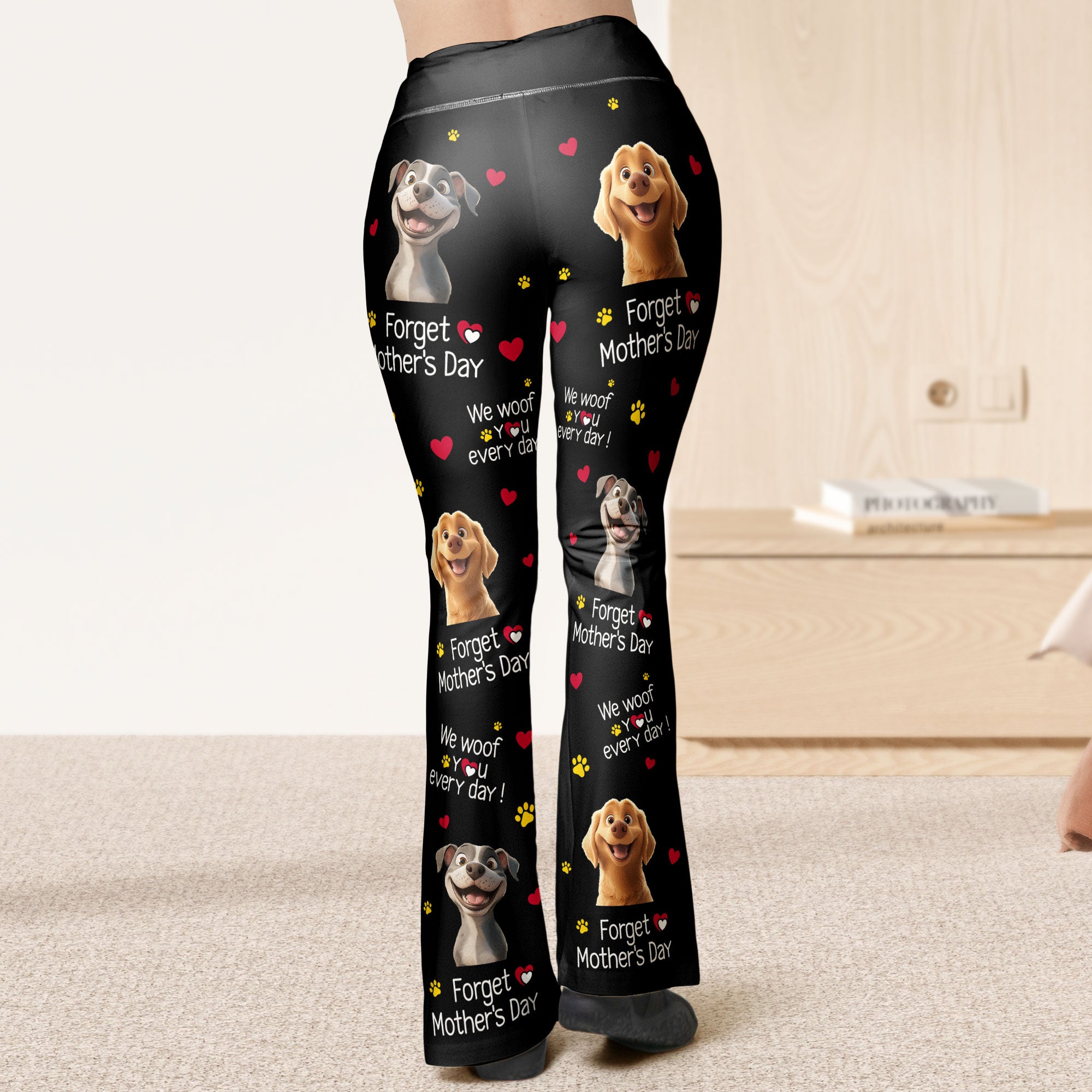 We Woof You We Meow You New Version - Personalized Flare Leggings