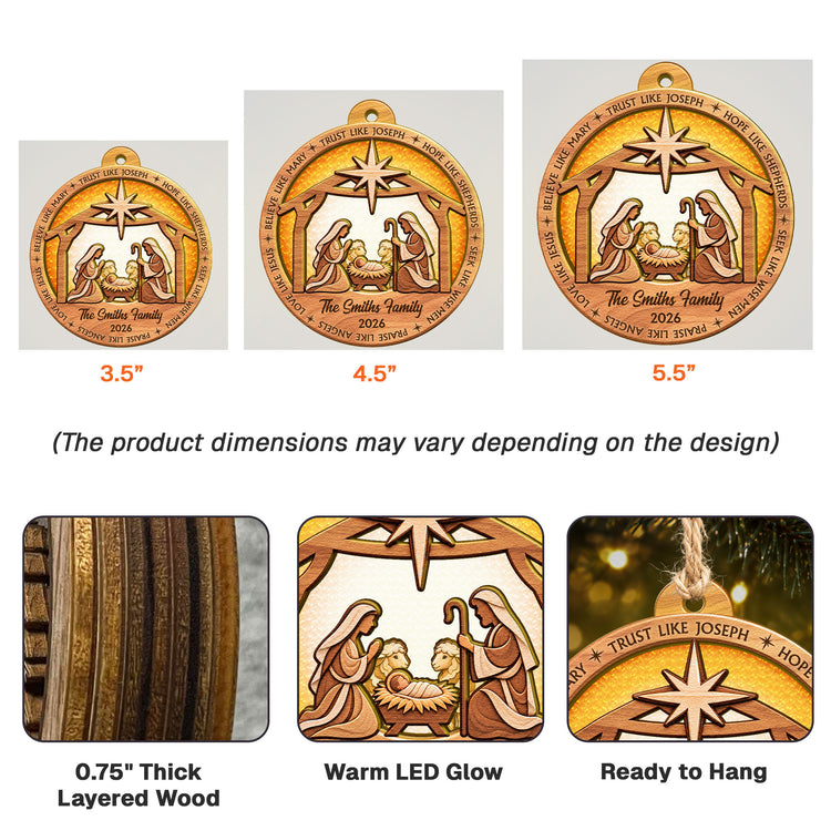 We-Believe-Nativity,-Christian-Gifts-For-Family-3D-Layers-Light-Up-Personalized-Ornament-6