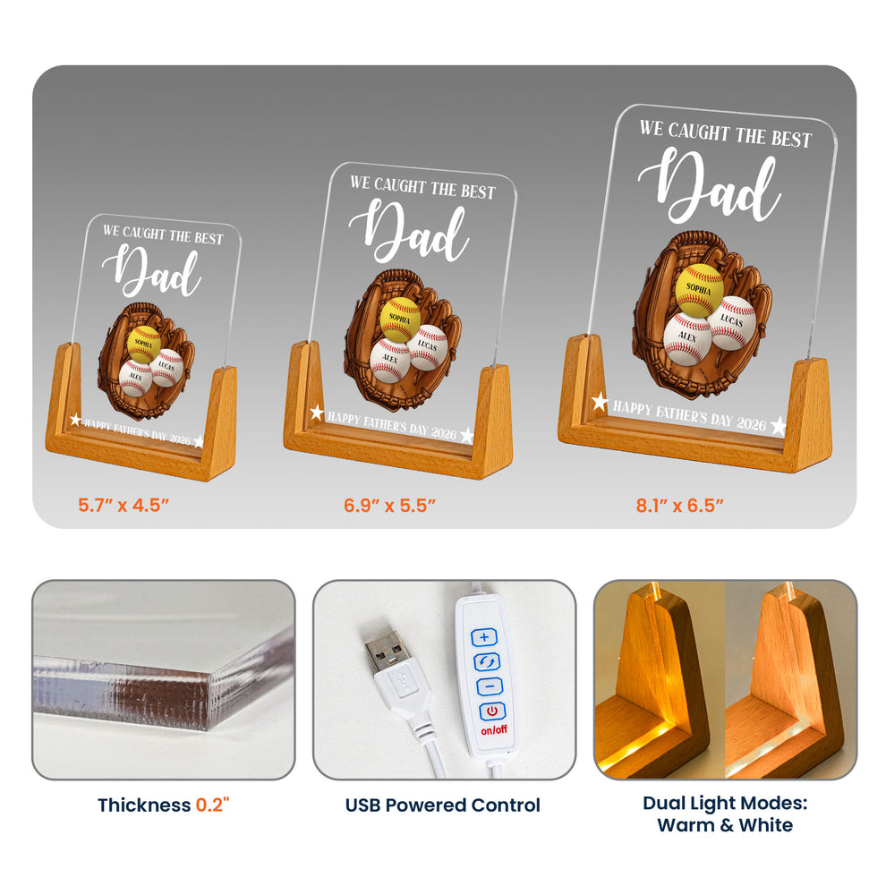 We Caught The Best Dad, Father's Day - Personalized Night Light – Macorner