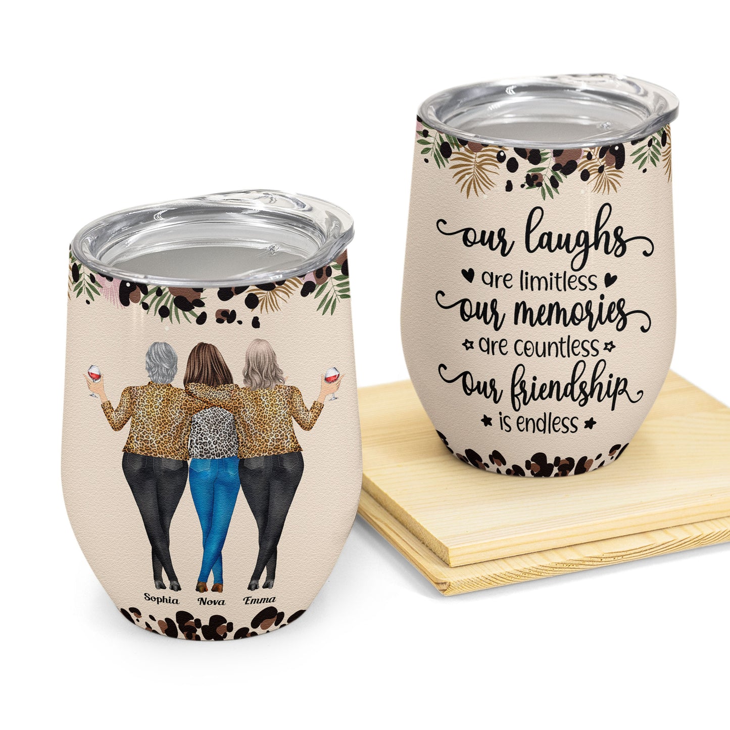 We'll Be Friends Until We're Old And Senile - Personalized Wine Tumbler