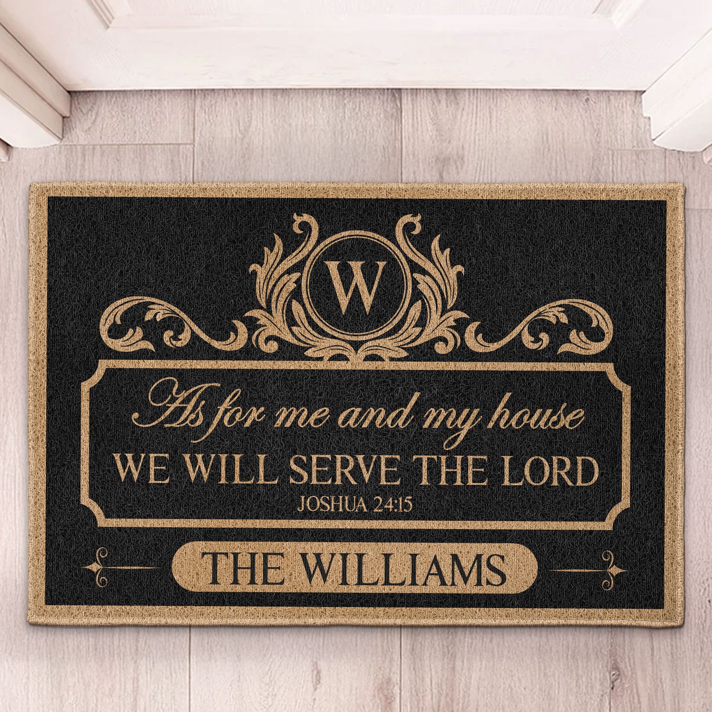 We'll Serve The Lord - Personalized Doormat