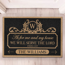 We'll Serve The Lord - Personalized Doormat