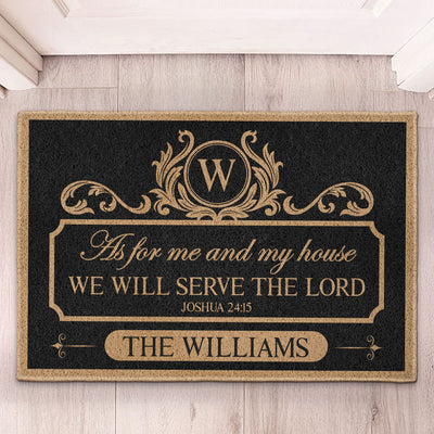 We'll Serve The Lord - Personalized Doormat