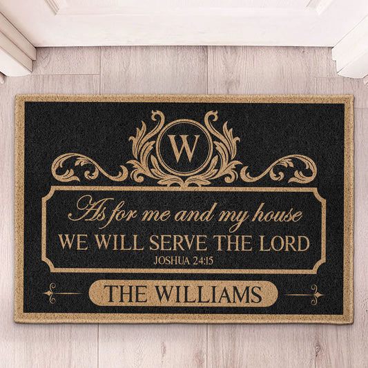 We'll Serve The Lord - Personalized Doormat