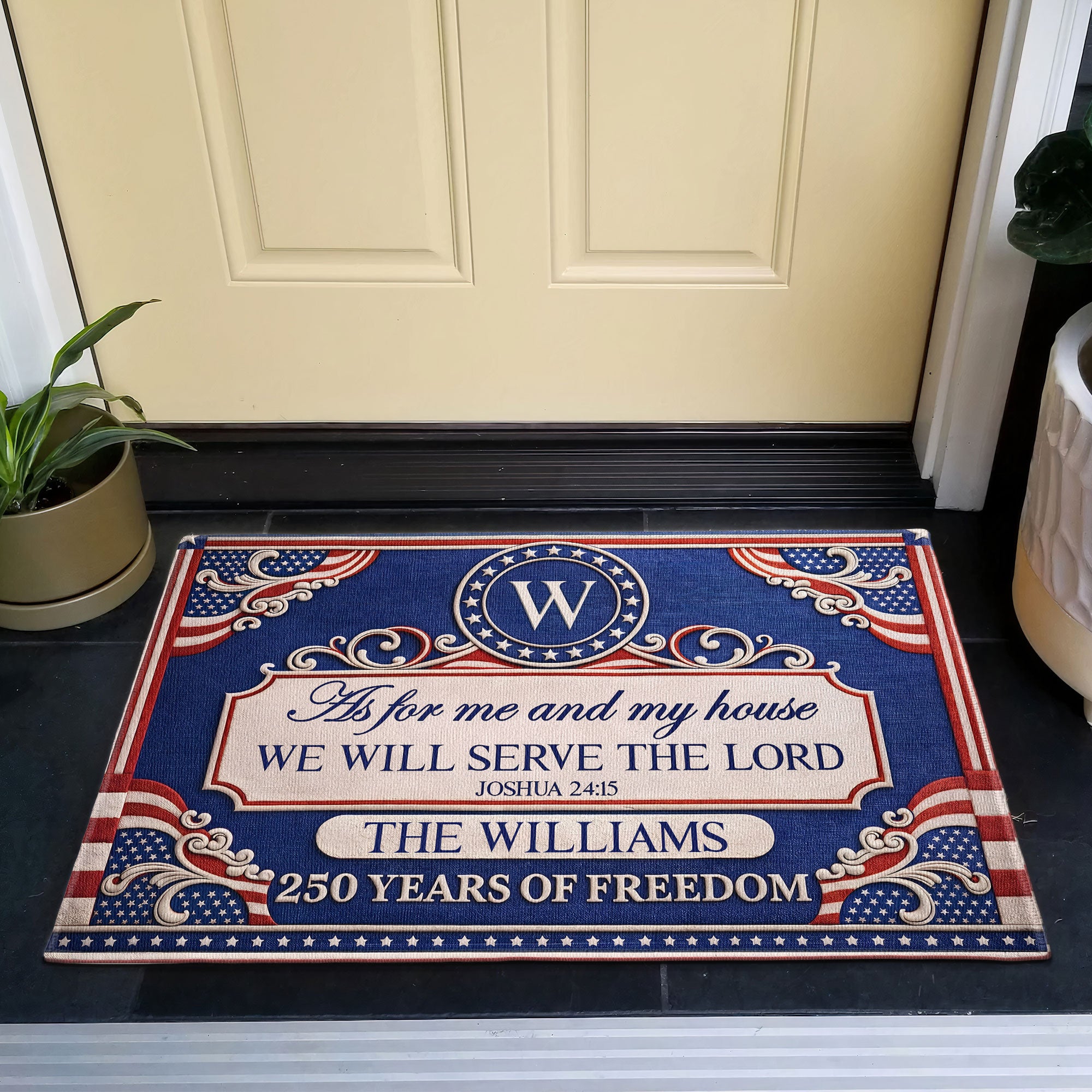 We'Ll-Serve-The-Lord-250-Years-Of-Freedom-Personalized-Doormat-2