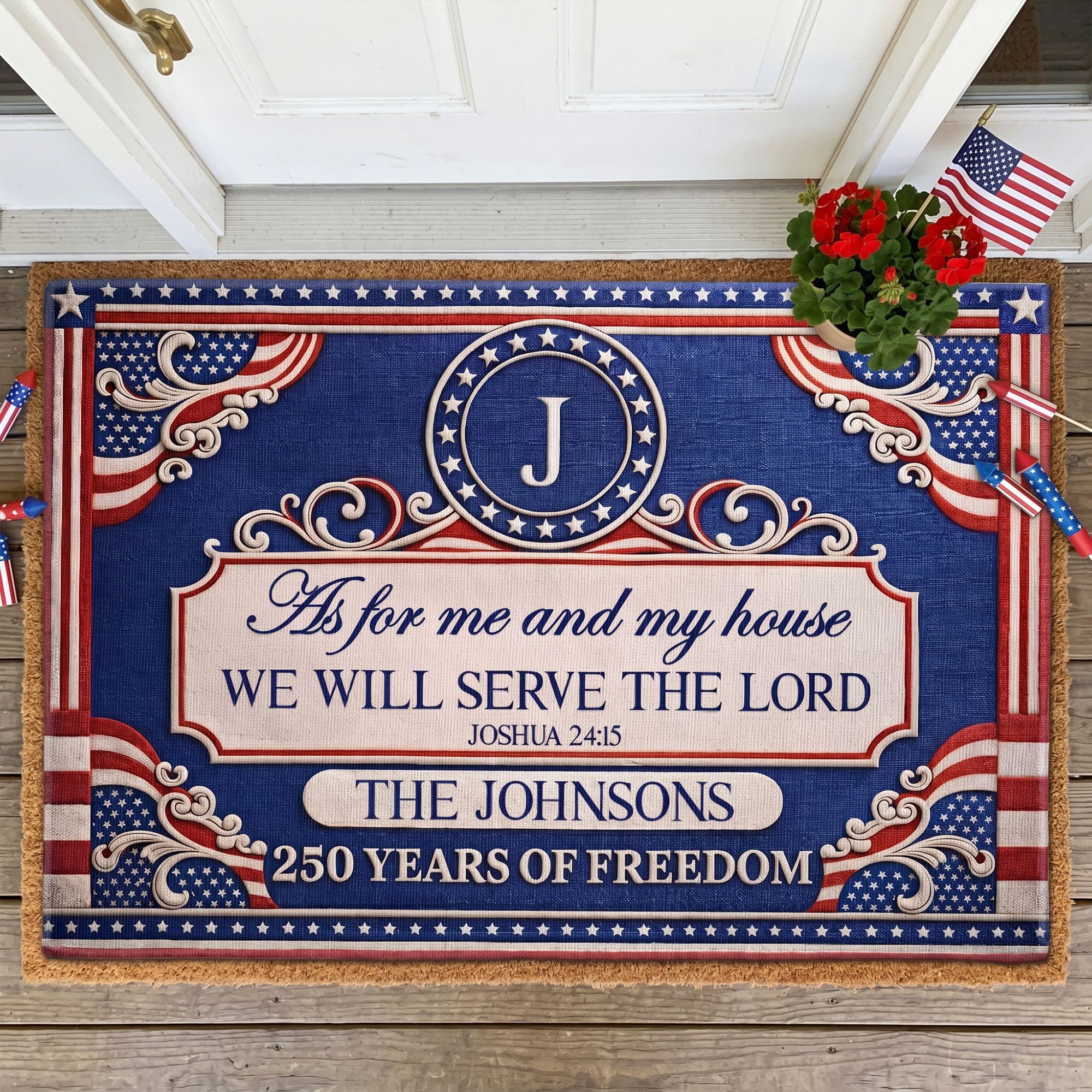 We'Ll-Serve-The-Lord-250-Years-Of-Freedom-Personalized-Doormat-3