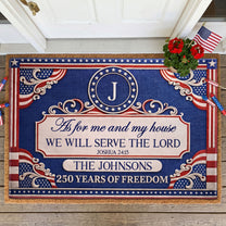 We'Ll-Serve-The-Lord-250-Years-Of-Freedom-Personalized-Doormat-3