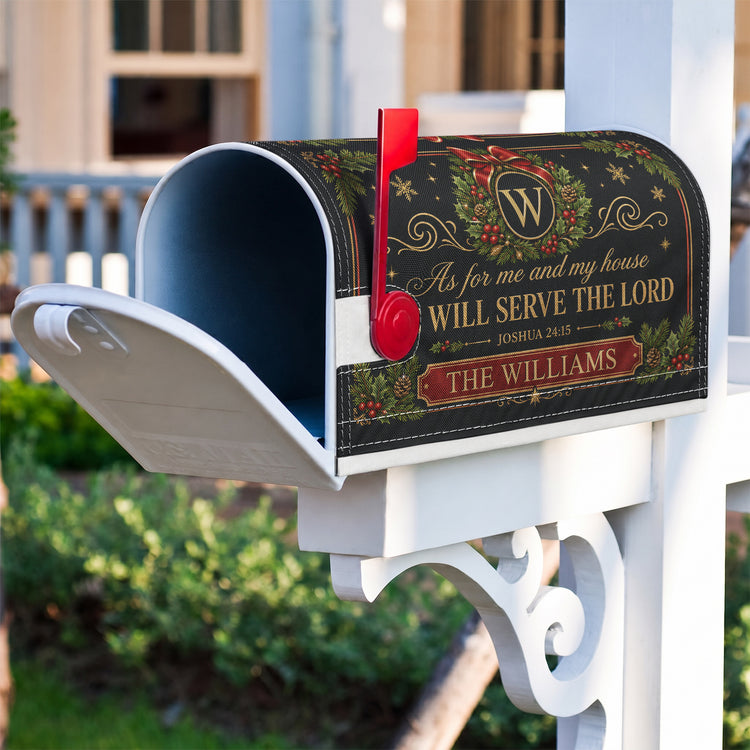 We'Ll-Serve-The-Lord-Christmas-Decor-Personalized-Mailbox-Cover-5