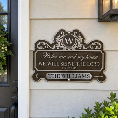 We'll Serve The Lord - Personalized Metal Sign