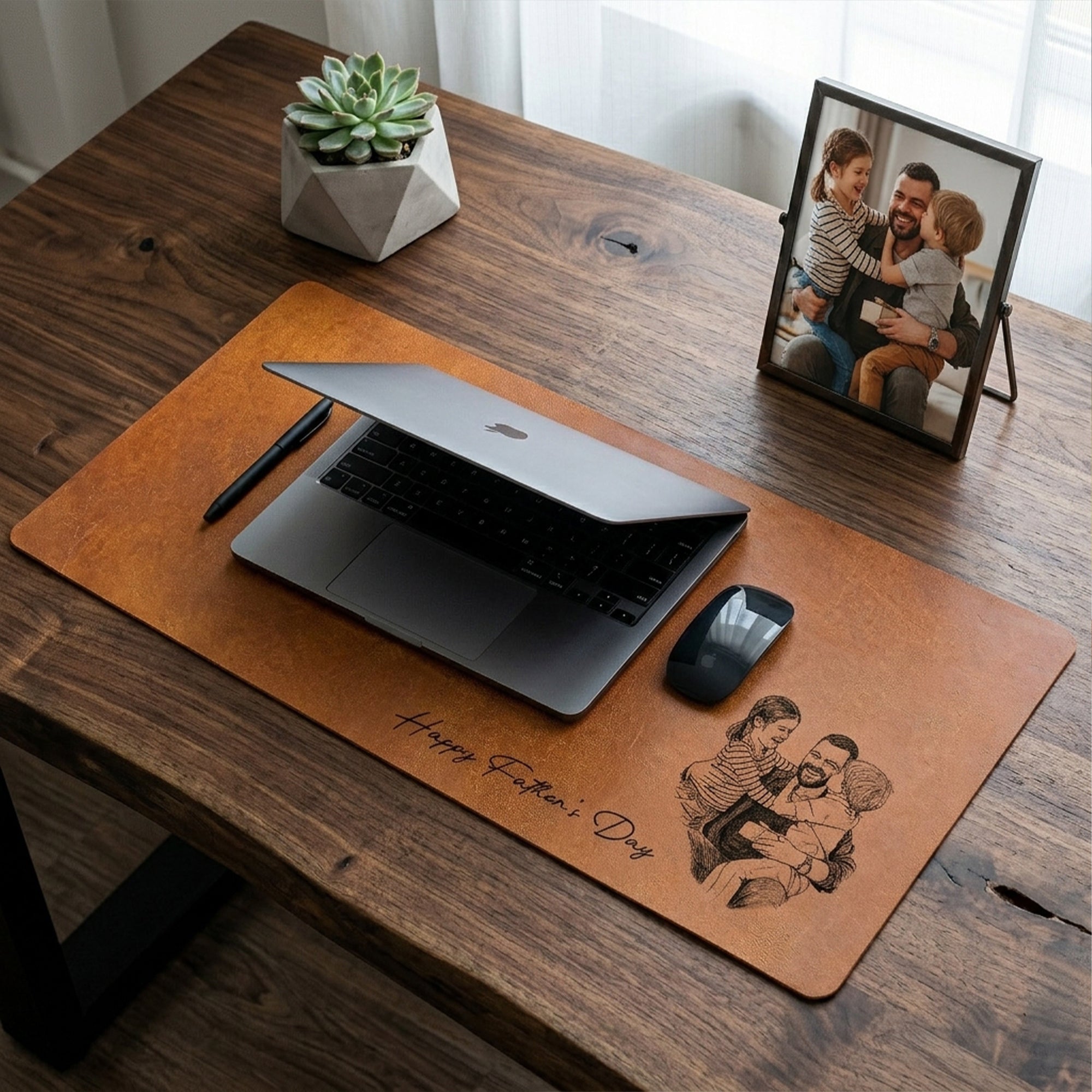 We-Love-You-Custom-Photo-Sketch-Line-Art-Fathers-Day-Gift-For-Husband-Dad-Personalized-Desk-Mat-4