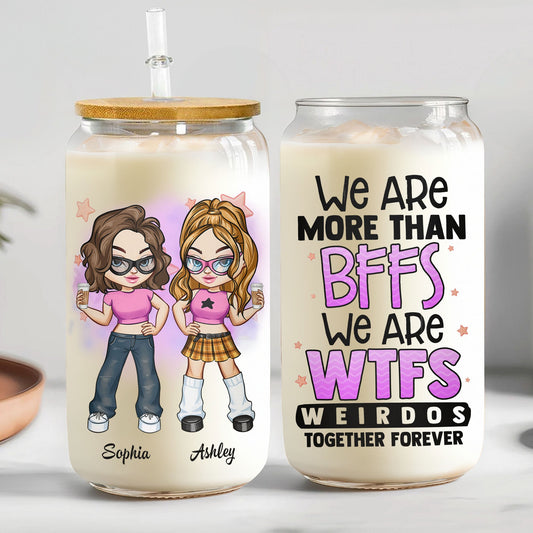 We're More Than BFFS - Personalized Clear Glass Cup